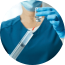 Withdrawing reconstituted solution from vial-image
