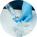 Injecting reconstituted POMBILITI into infusion bag-image